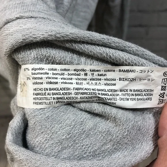 Zara Bell Sleeve Sweatshirt Pullover Gray Size Medium Loungewear - Picture 8 of 9